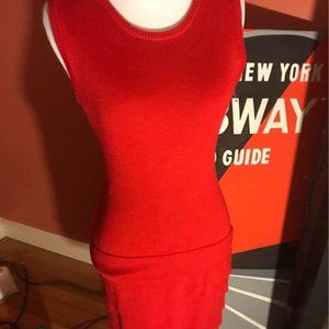 Calvin Klein red sweater dress